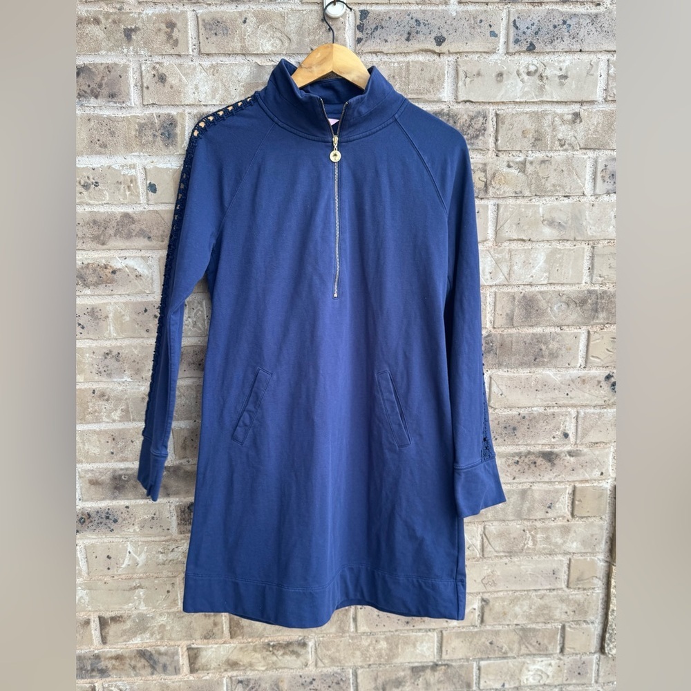 Lilly Pulitzer Navy Skipper Popover Pullover Dress Sz M